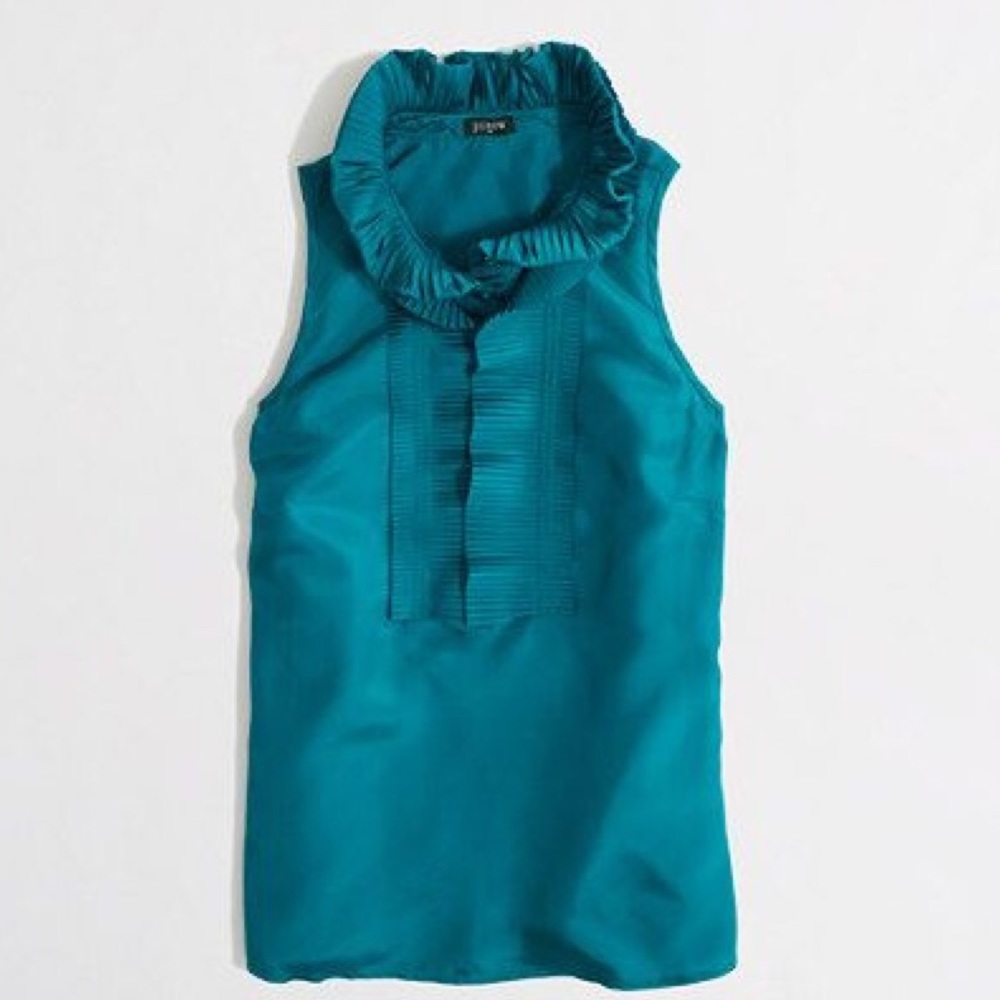 J.crew Silk accordion-collar top